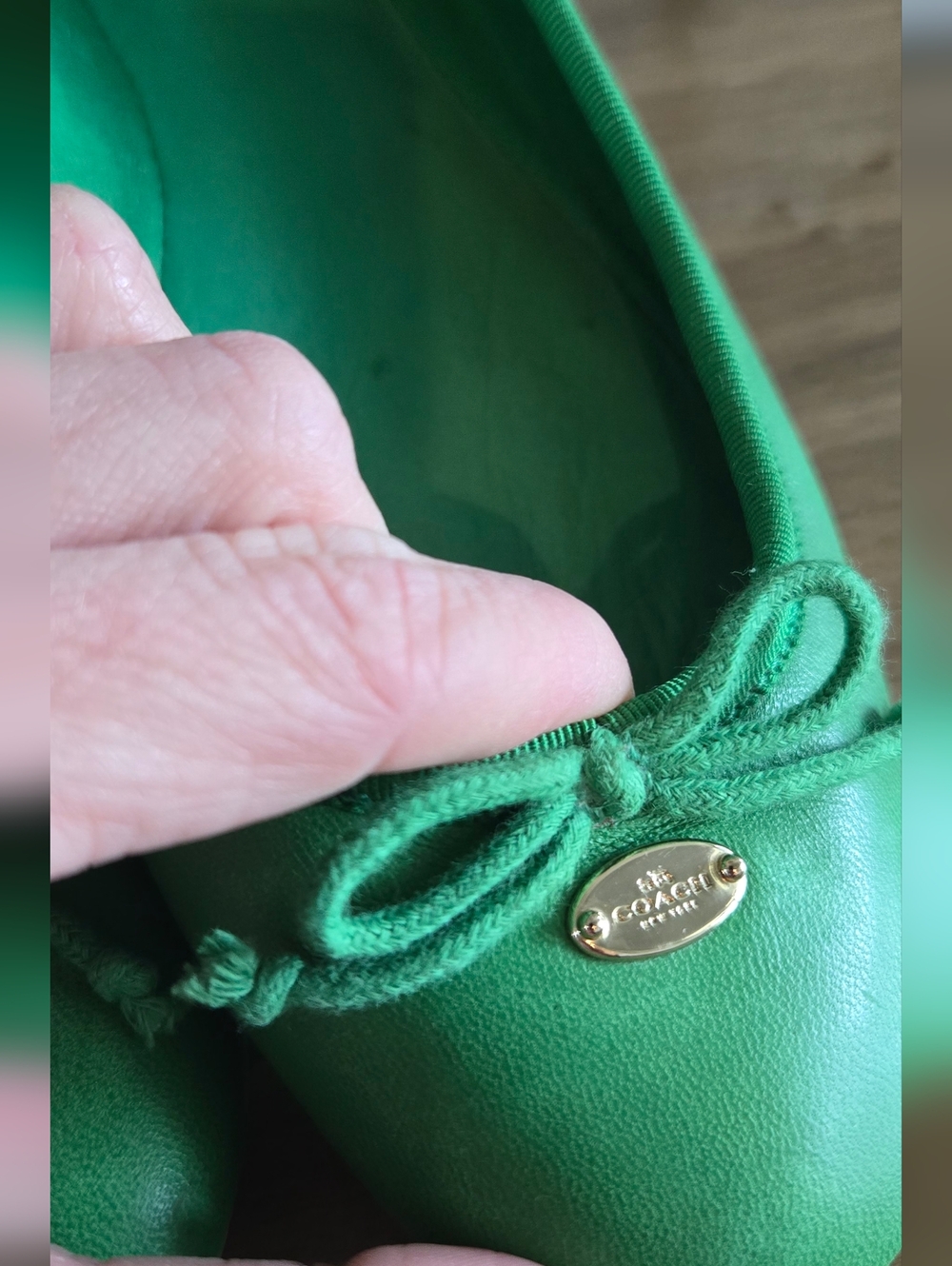 Coach Women's Green Ballet Flats - Picture 6 of 9